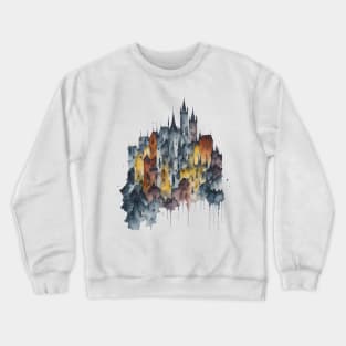 Medieval Cityscape Abstarct Watercolour Crewneck Sweatshirt